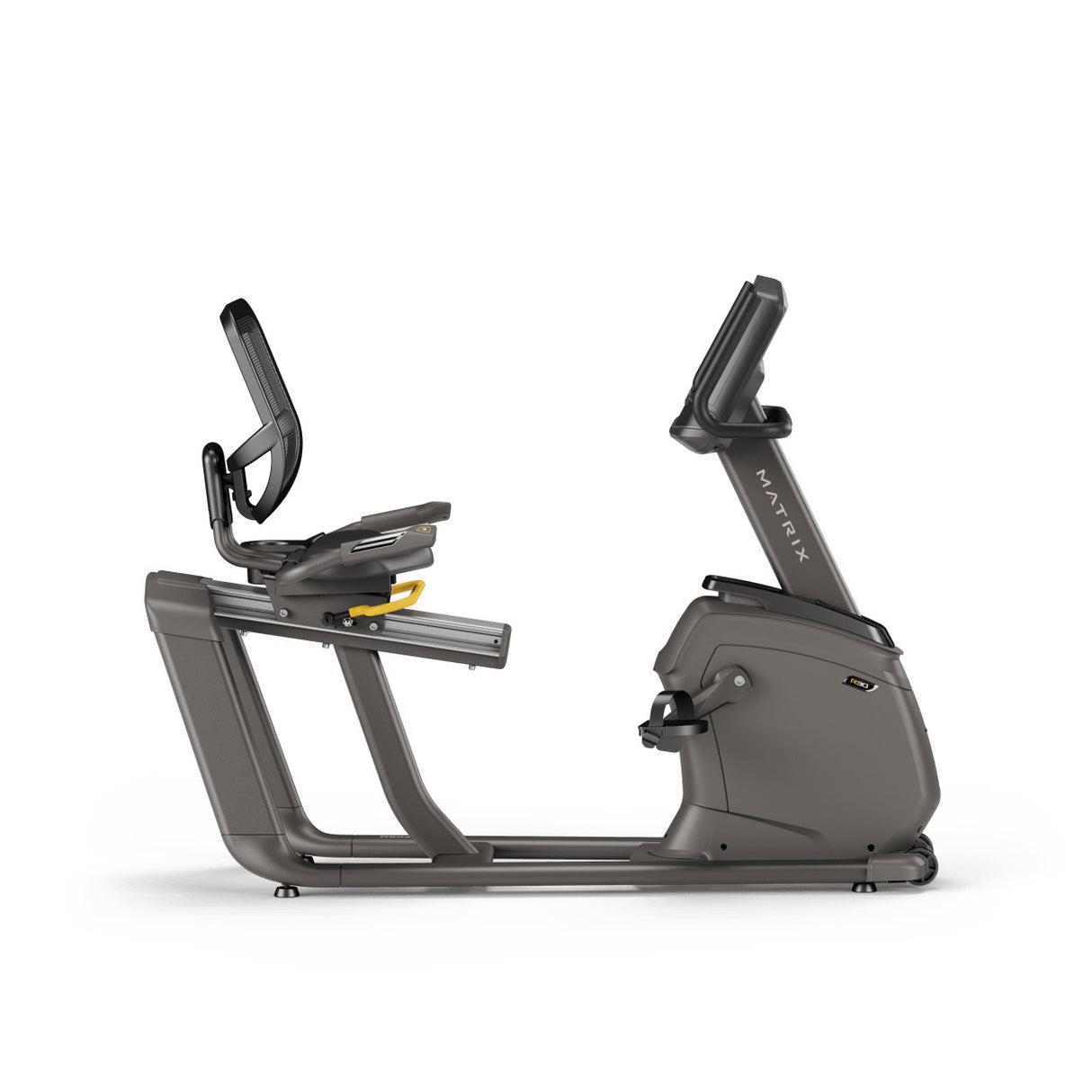 RECUMBENT BIKE R30 CON CONSOLE XER, professionale, con accesso facilitato, stabile e versatile. La nostra bike R30 include le esclusive tecnologie Dual Form Frame e Comfort Arc Seat. Linea Matrix.