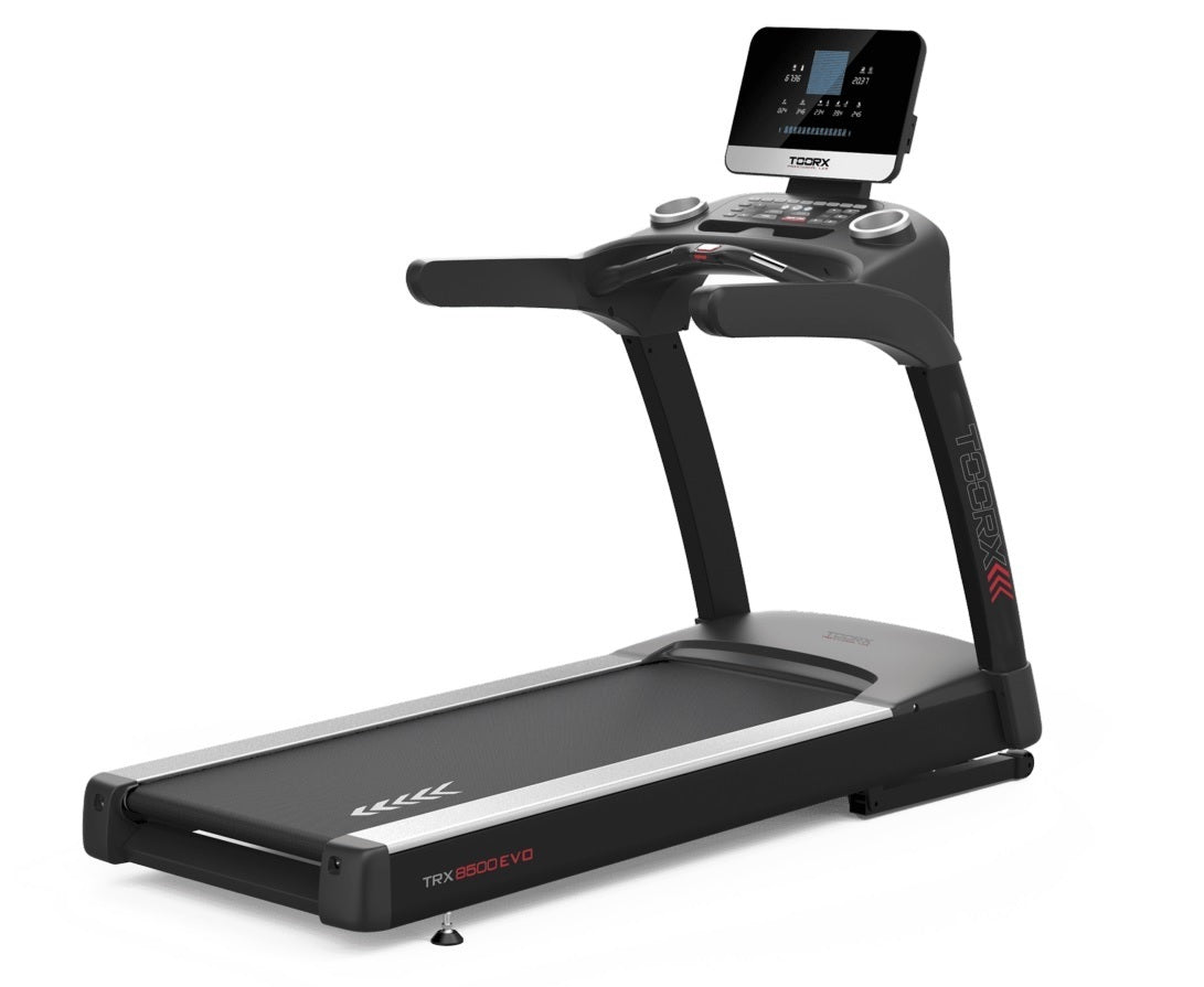 TRX 8500EVO Tapis roulant professionale App Ready 3.0 Piano Corsa 58 x 156 cm Velocità 1,0 - 22,0 Km Peso max utente 160 Kg Inclinazione Elettrica Corrente Alternata Linea Toorx Professional