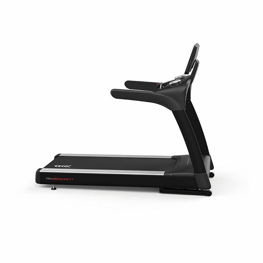 TRX 8500 EVO TFT Tapis roulant App Ready 3.0 NEW Compatibile Con Zwift E Kinomap Velocità: 0,8 - 24,0 Km/h Piano di corsa: 60 X 164 cm Peso Max utente: 160 kg Corrente Alternata Linea Toorx Professional Line Tappeto Elettrico Palestra