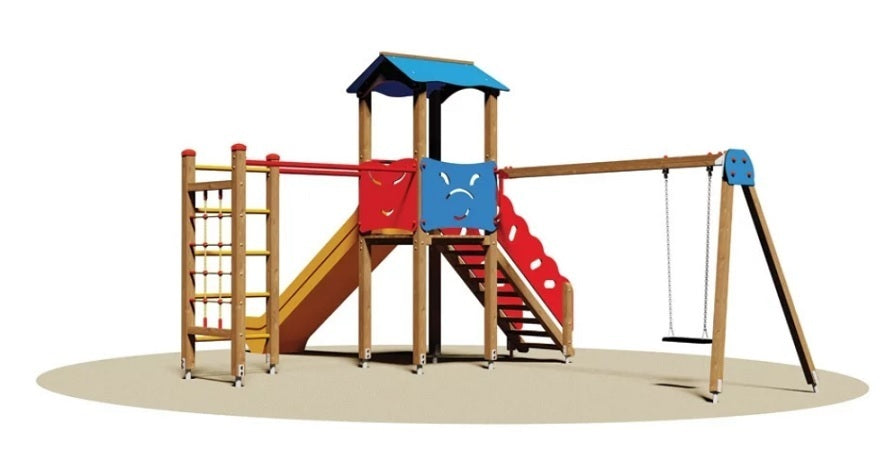 Villaggio Granada Con Scivolo In Vetroresina Sedile Piano Da Interrare Cod.806PSF A/B Open D Giochi - En 1176 Certificati Tuv