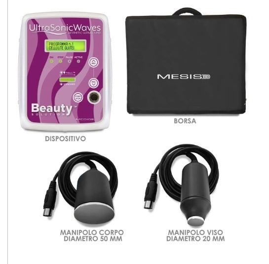 Mesis UltraSonicWaves Beauty™ ultrasuoni Estetica Viso e corpo uso domestico e professionale - 159 Programmi | Tecnologia T.E.L.I™ cod. Mod. ULTRASONIC WAVES BEAUTY (VICO) viso e corpo