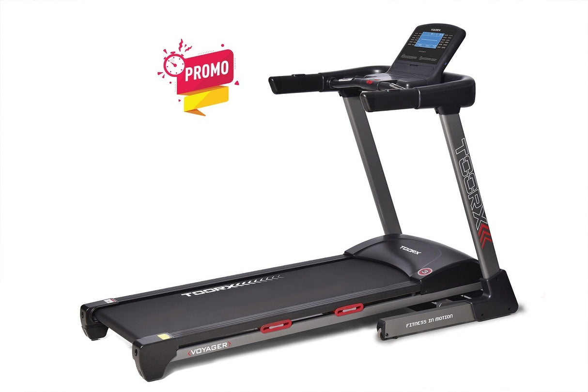 Tapis Roulant Voyager Hrc Toorx Tapis Roulant Con Inclinazione Elettrica - Peso Max Utente 120 Kg Piano Corsa 141 X 48 Cm - Velocità 18 Km/h Con App Ready 3.0 Compatibile Con. Zwift-kinomap E Iconsole Tappeto Elettrico Palestra