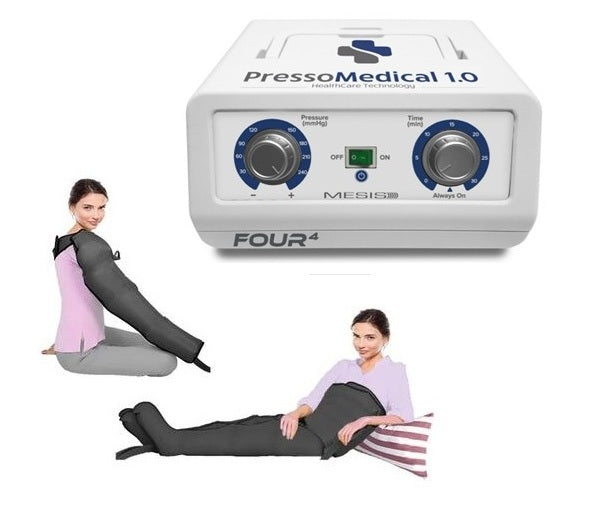 Pressoterapia MESIS PressoMedical 1.0 Pro a 4 camere FO-3001-2GKB con 2 gambali + Kit Slim Body + 1 Bracciale