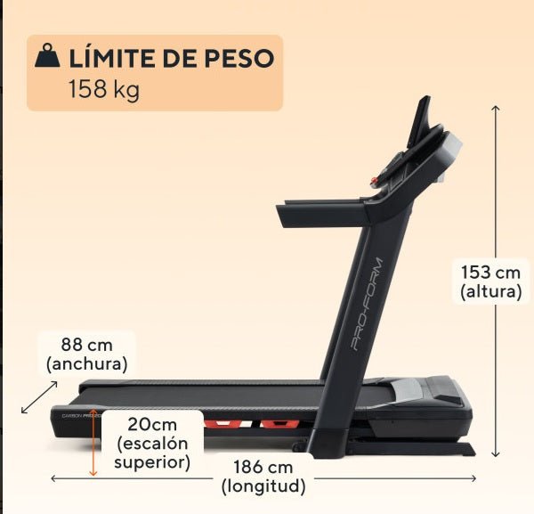 Promo PRO 2000 new 2025 - TAPIS ROULANT Proform piano corsa 152 x 51 cm - peso max utente 158 kg cod. PFTL10925-INT