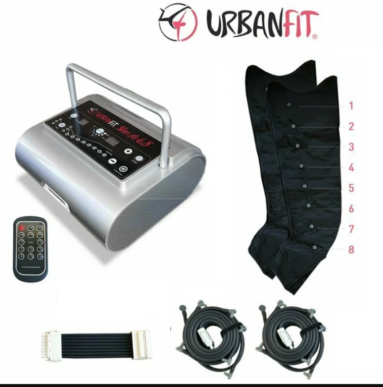 Promo Slim Xp 6.8 Silver Line Apparecchio Pressoterapia Con 8 Camere Cps Con 6 Programmi + 2 Gambali Ad 8 Camere Con Telecomando - Urban Fit