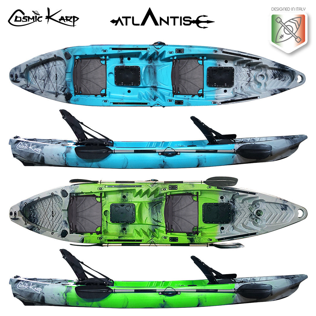 Kayak-canoa Atlantis COSMIC KARP cm 390 - 2 gavoni - 2 seggiolini - 2 pagaie