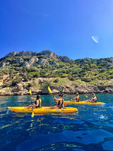 kayak componibile Split 2 Fishing Big Mama kayak, canoa biposto modulare, si monta in 30 secondi, 2 portacanne (giallo)