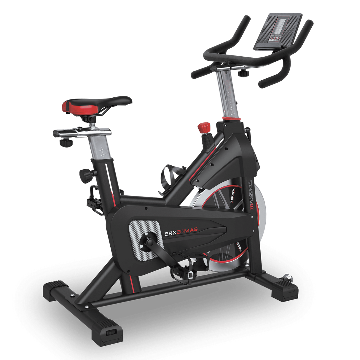 Gym Bike SRX-65 MAG Ricevitore Wireless Linea Toorx Trasmissione; a cinghia Massa volanica; peso 20 kg Peso max utente; 130 kg bike da spinning