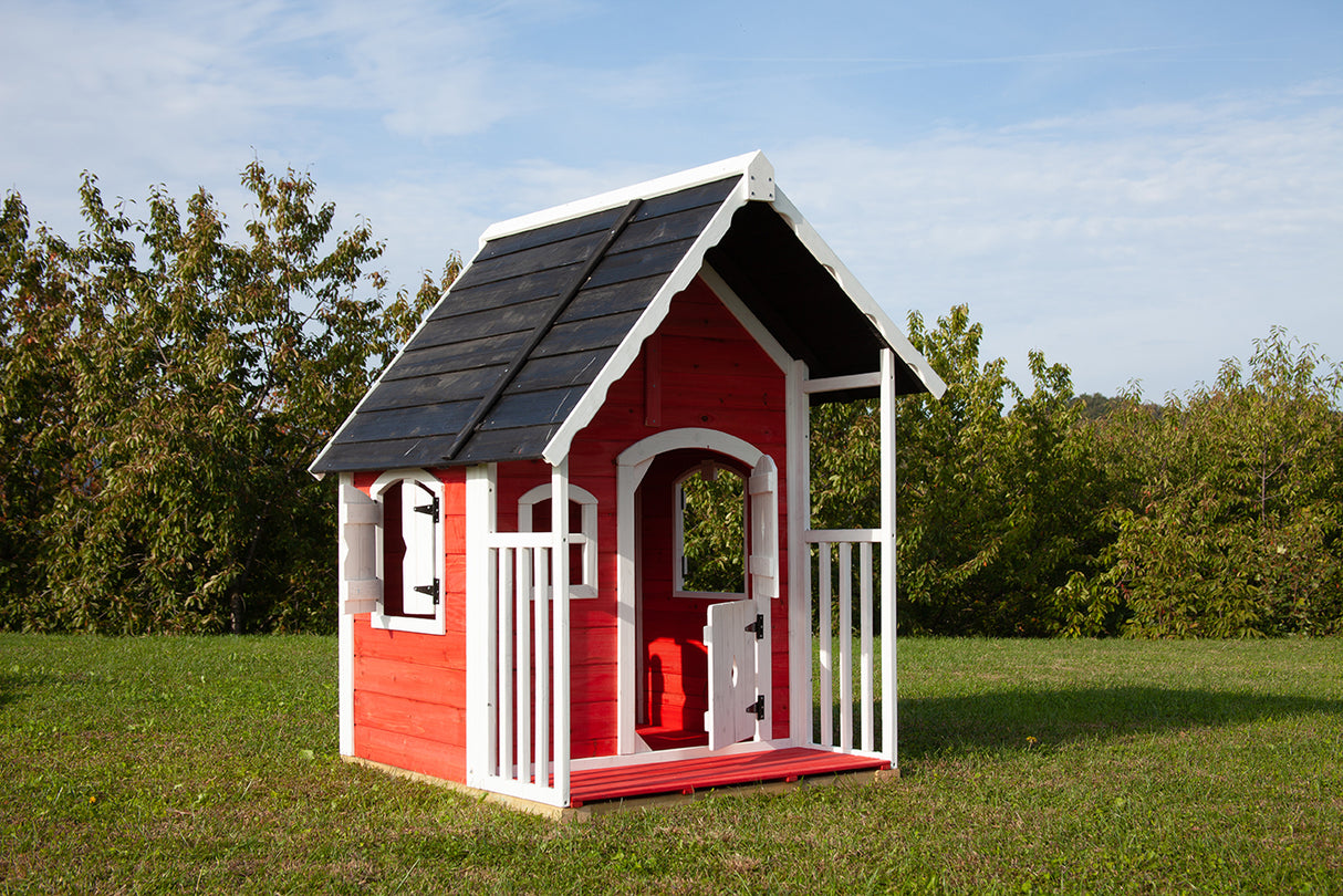 Casetta Anny Abete grezzo colore rosso