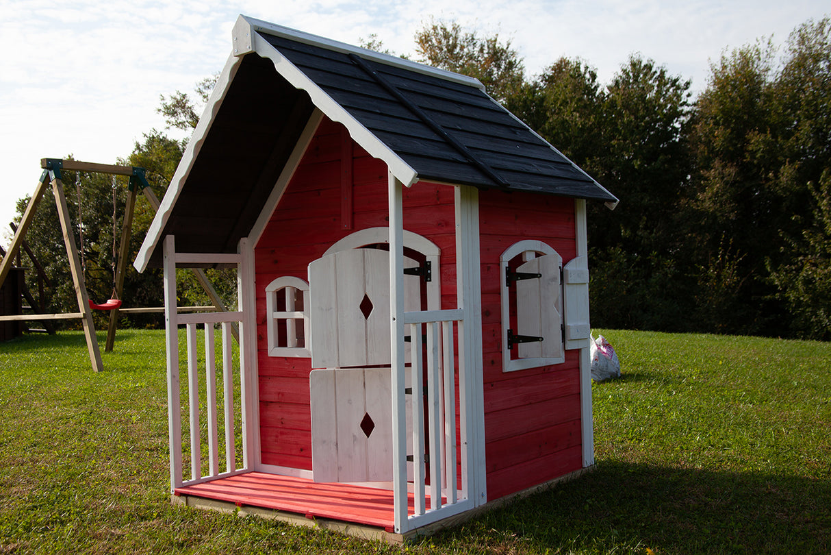 Casetta Anny Abete grezzo colore rosso