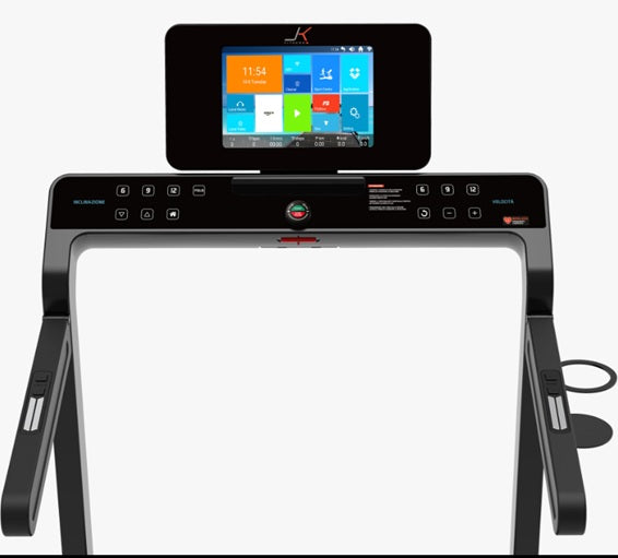 Tapis Roulant Jk Fitness SC48-TFT  con schermo touchscreen - salvaspazio Compatibile Zwift E Kinomap - Velocità 18 Km/h - Motore 3.0 Hp - Peso Max Utente 120 kg cod.SC48-TFT