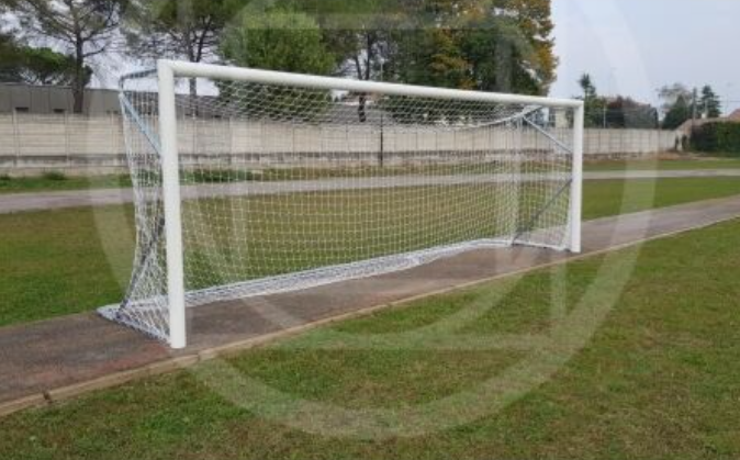 Cod. AF1462/16 Coppia porte calcio in alluminio diam. 80 mm dim.m.5x2 , trasportabilI