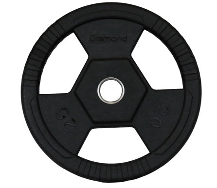 Disco Olimpico Gommato Ruvido Tri-Grip 20 kg - foro 50 mm cod. DGGD20-P linea Diamond Fitness