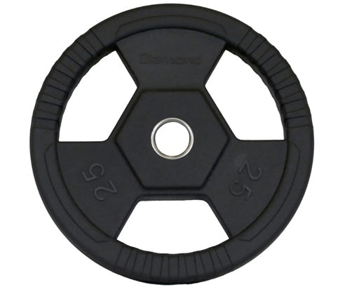 Disco Olimpico Gommato Ruvido Tri-Grip 25 kg - foro 50 mm cod. DGGD25-P linea Diamond Fitness
