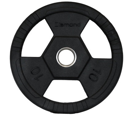 Disco Olimpico Gommato Ruvido Tri-Grip 10 kg - foro 50 mm cod. DGGD10-P linea Diamond Fitness