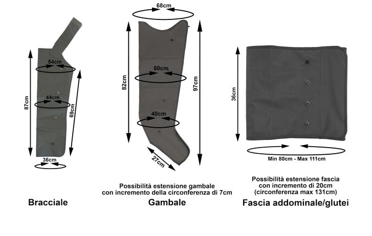 Pressoterapia PressoMassaggio MESIS Plus+ BASIC a 6 camere cod.FO-3001 (mod. PLUS-SIX)-2G con 2 gambali