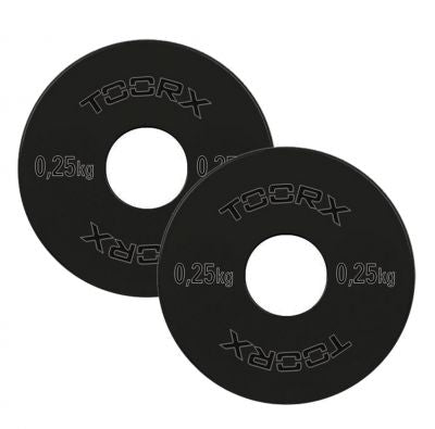 Coppia Dischi Microcarichi in Acciaio 0,25 kg. Ø Foro 50 mm. Linea Toorx