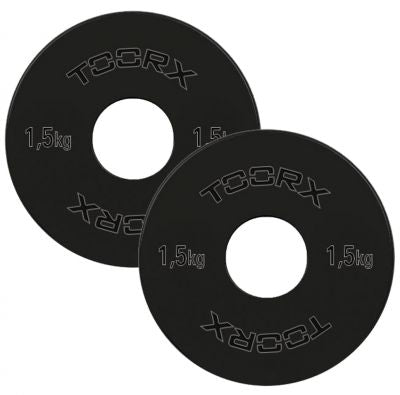 Coppia Dischi Microcarichi in Acciaio 1,5 kg. Ø Foro 50 mm. Linea Toorx
