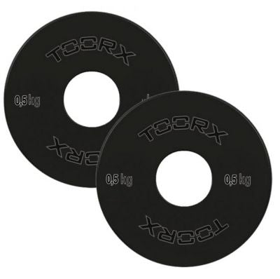 Coppia Dischi Microcarichi in Acciaio 0,5 kg. Ø Foro 50 mm. Linea Toorx