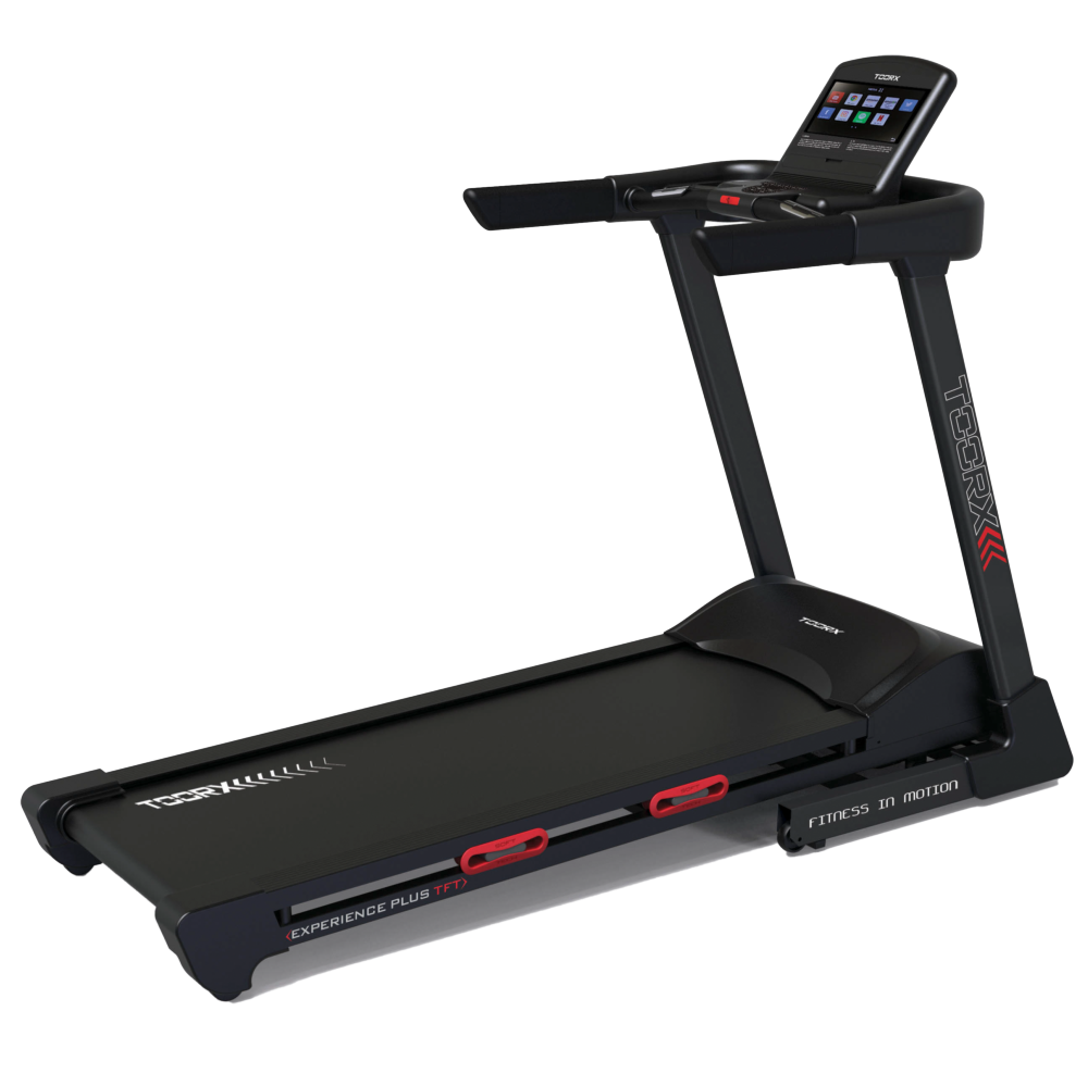Tapis Roulant EXPERIENCE PLUS TFT HRC TFT 10,1" HD con Inclinazione Elettrica e Fascia Cardio Inclusa -APP Ready 3.0- Linea Toorx Velocità 1,0 - 22,0 Km/h Peso massimo utilizzatore 130 Kg Piano di corsa 50 x 151 cm Tappeto Elettrico Palestra