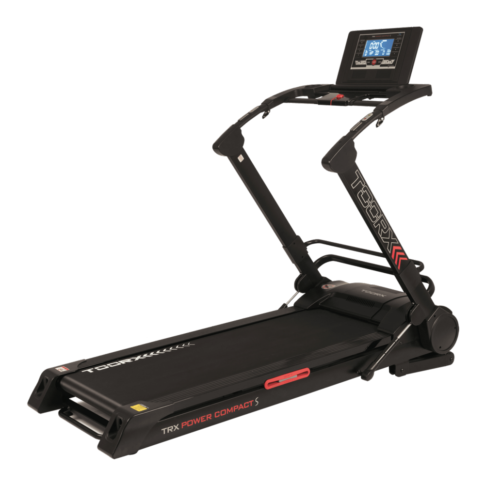 Trx-power Compact S Hrc Tapis Roulant Salvaspazio Inclinazione Elettrica Fascia Cardio Inclusa App Ready 3.0 Compatibile Iconsole + Kinomap E Zwift - Piano Corsa 132 X 47 Cm - Velocita' 20 Km/h - Peso Max Utente 135 Kg Toorx Tappeto Elettrico Palestra