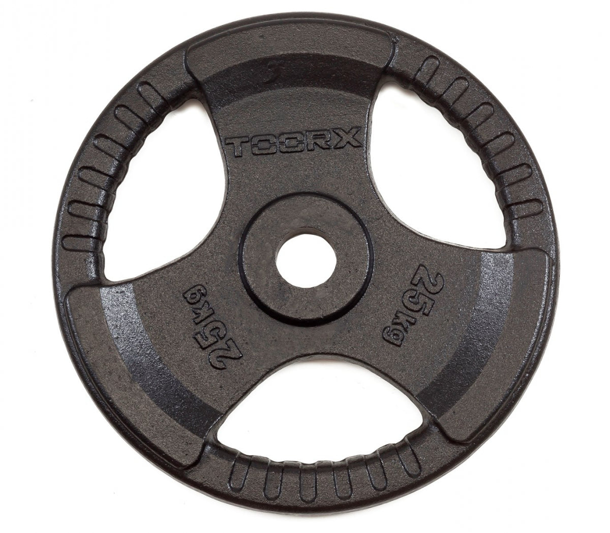 Disco Ghisa Gommato - 25 kg. Tri Grip Olimpionico Foro Ø 50 mm. Linea Toorx cod. DGG-TG25