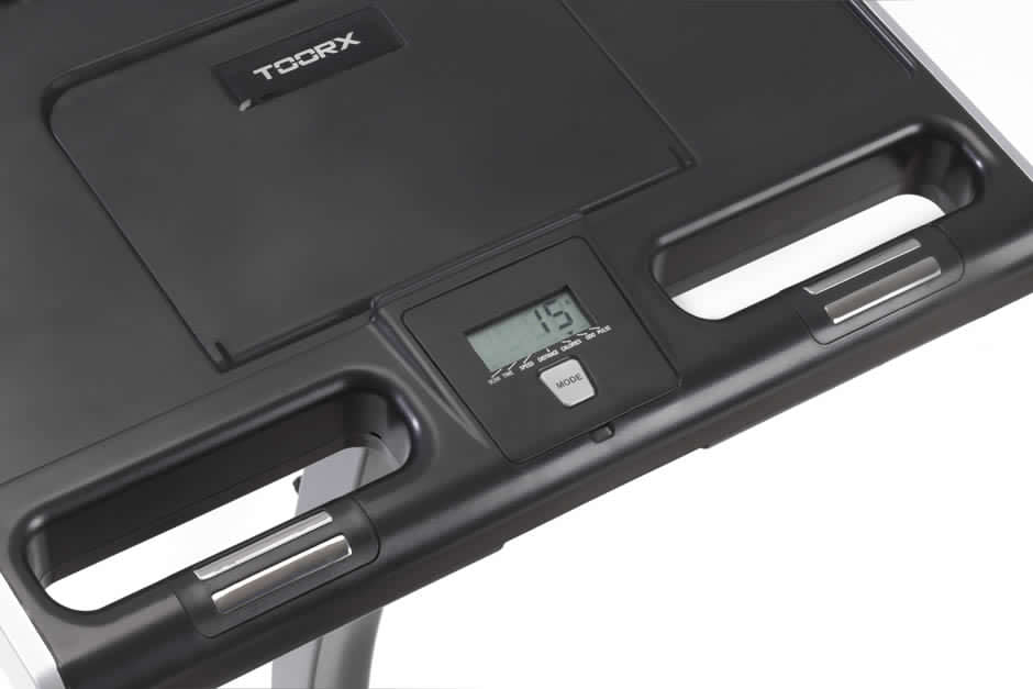 Cyclette BRX-OFFICE COMPACT Salvaspazio-Accesso Facilitato-Scrivania Regolabile in Altezza/Inclinazione Linea Toorx PESO MASSIMO UTENTE 100 Kg Gym Bike Bici da Camera