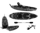 canoa fishing a Pedali divisibile Big Mama Triken 330 Live S, con ruote e vasca del vivo + ecoscandaglio Garmin Striker Vivid 5 + kit braccetto display