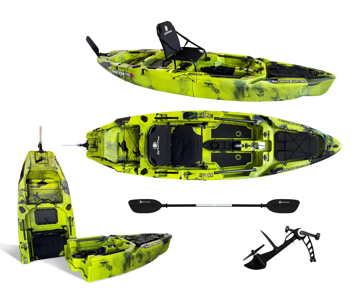 Kayak a Pedali divisibile Big Mama Triken 330 S live, con ruote e vasca del vivo