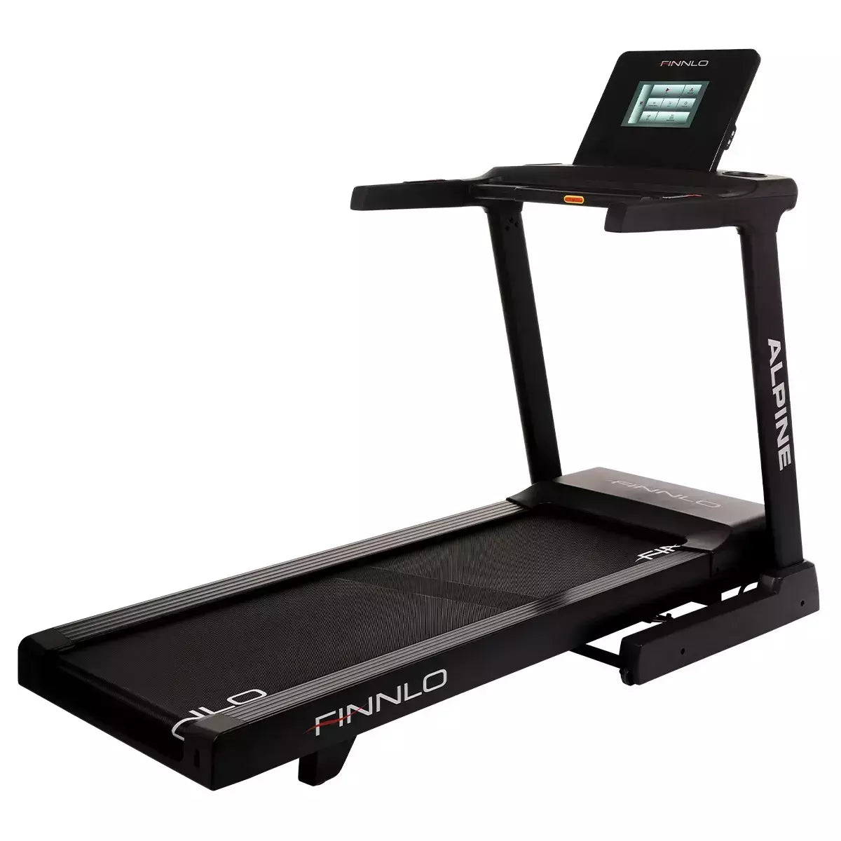 Tapis Roulant Alpine TFT Treadmill Linea FINNLO by Hammer Velocità di allenamento fino a 22 km/h Utente 160 Kg. Piano Corsa 156 x 51 cm Inclinazione Elettrica cod. 3502 Tappeto Elettrico Palestra Richiudibile Salvaspazio