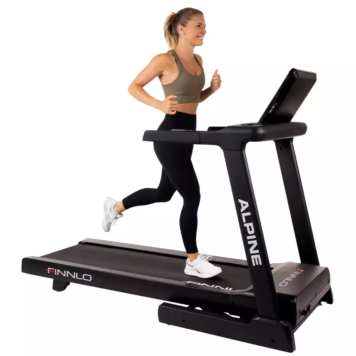 Tapis Roulant Alpine TFT Treadmill Linea FINNLO by Hammer Velocità di allenamento fino a 22 km/h Utente 160 Kg. Piano Corsa 156 x 51 cm Inclinazione Elettrica cod. 3502 Tappeto Elettrico Palestra Richiudibile Salvaspazio