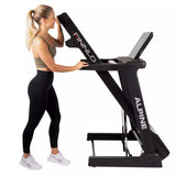 Tapis Roulant Alpine TFT Treadmill Linea FINNLO by Hammer Velocità di allenamento fino a 22 km/h Utente 160 Kg. Piano Corsa 156 x 51 cm Inclinazione Elettrica cod. 3502 Tappeto Elettrico Palestra Richiudibile Salvaspazio