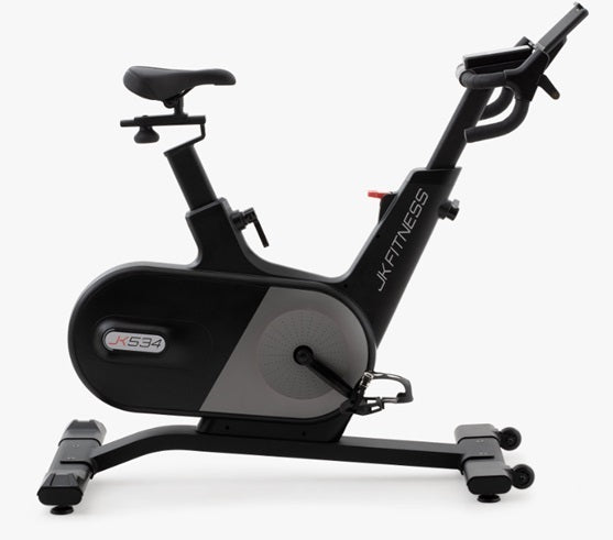 Jk534 Gym Bike elettromagnetica Trasmissione A Cinghia + Ricevitore Cardio BT + predisposizione App Zwift e Kinomap - Volano 20 Kg - Peso Max Utente 130 Kg Jk Fitness Cod.jk534