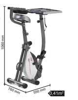 Cyclette BRX-OFFICE COMPACT Salvaspazio-Accesso Facilitato-Scrivania Regolabile in Altezza/Inclinazione Linea Toorx PESO MASSIMO UTENTE 100 Kg Gym Bike Bici da Camera