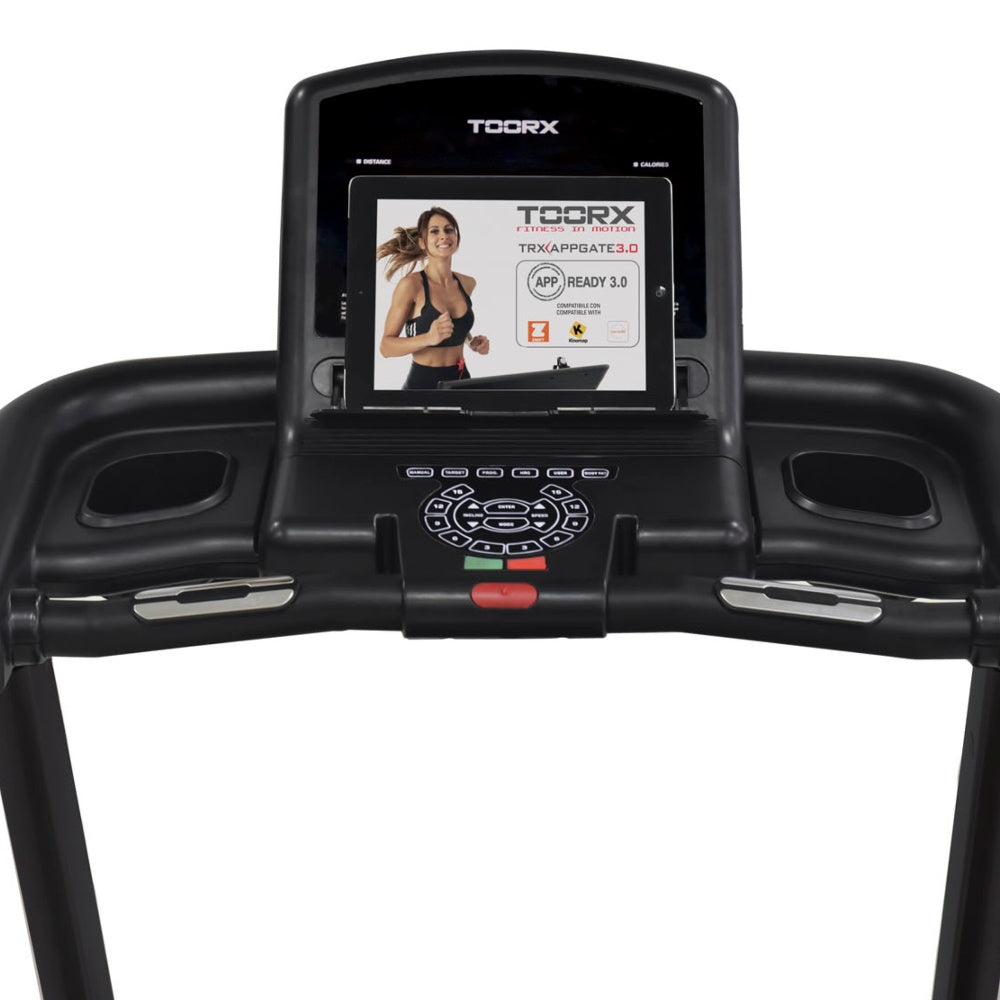 Tapis Roulant Toorx Experience Plus Hrc App Ready 3.0 Fascia Cardio Inclusa Toorx - Peso Max Utente 130 Kg - Velocità 22 Km/h - Piano Corsa 150 X 51 Cm Compatibile Con. Zwift-kinomap E Iconsole Tappeto Elettrico Palestra
