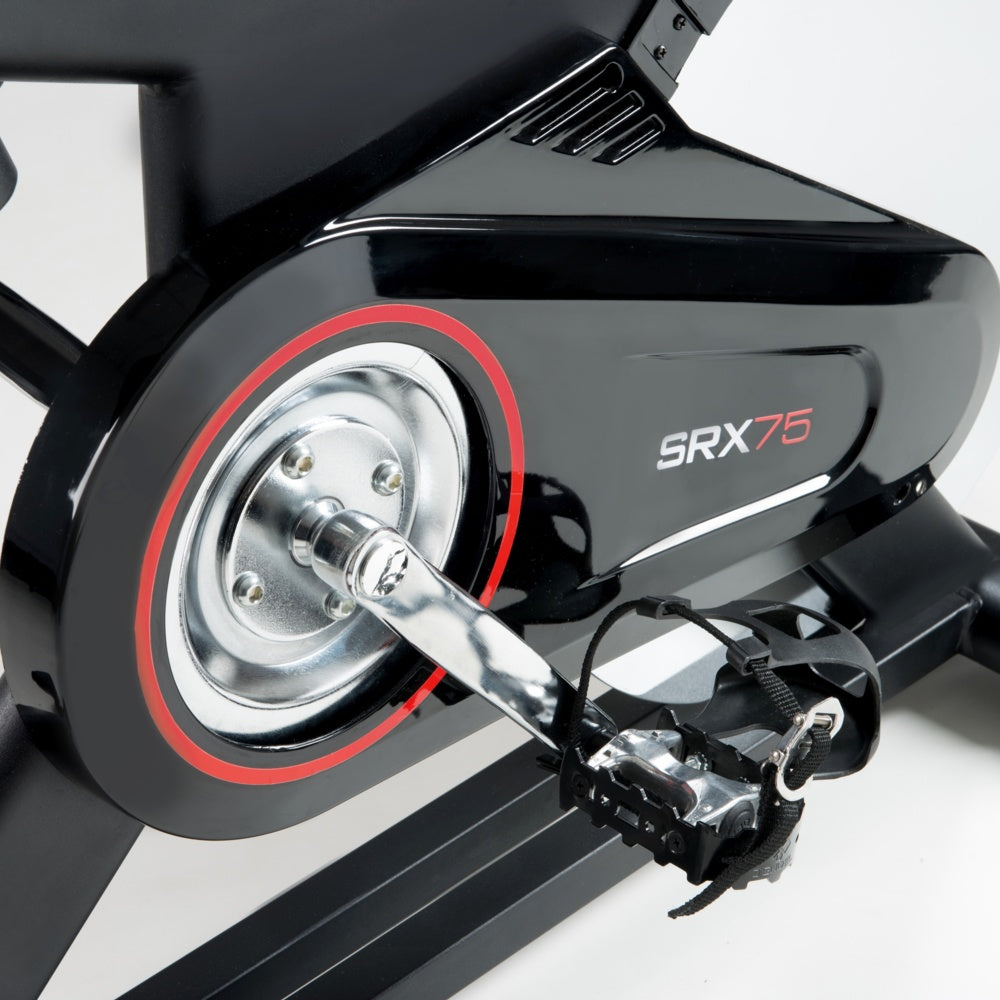 Gym Bike SRX-75 con Ricevitore Wireless Linea Toorx Trasmissione a cinghia Massa volanica peso 22 kg Peso massimo utilizzatore; 130 kg bike da spinning