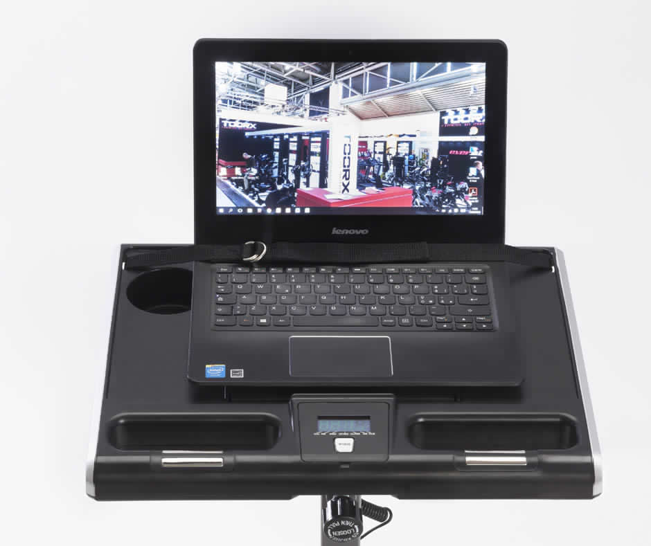 Cyclette BRX-OFFICE COMPACT Salvaspazio-Accesso Facilitato-Scrivania Regolabile in Altezza/Inclinazione Linea Toorx PESO MASSIMO UTENTE 100 Kg Gym Bike Bici da Camera