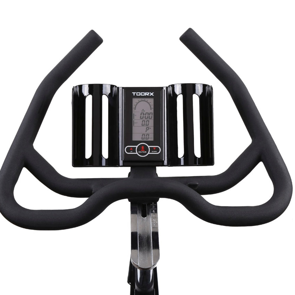 Gym Bike SRX-80 EVO Ricevitore Wireless e Fascia Cardio Inclusa Linea Toorx Trasmissione a cinghia Volano 24 kg Peso max utente 140 kg bike da spinning