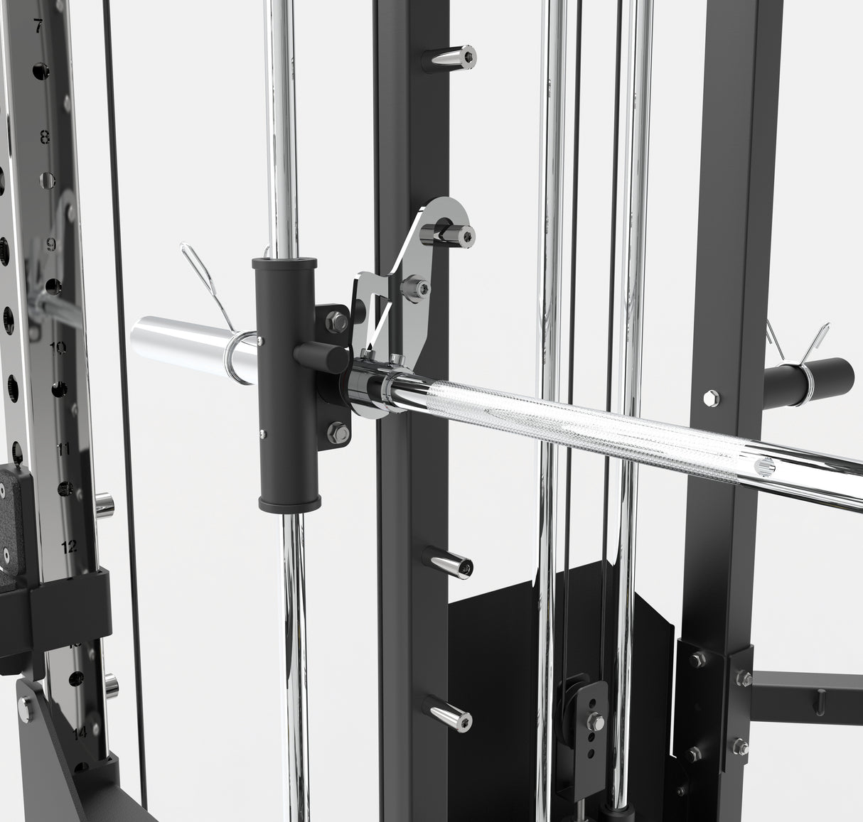 ASX-5000 Stazione multifunzione Professional all in one pacco pesi 2 x 90 kg -Dual Pulley + Smith machine + Rack functional con traliccio per le trazioni e dip station TOORX
