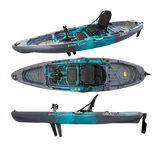 Kayak monoposto divisibile a pedali con pinne BIG MAMA START S500 componibile + motore Bixpy K1 Angler PRO Kit Outboard con batteria inclusa PP-768 Wh + Adattatore Low Profile Thruhull Pedal Drive