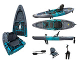 canoa monoposto divisibile a pedali con pinne BIG MAMA START S500 componibile - colore BLUE GREY