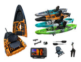 Kayak monoposto divisibile a pedali con pinne BIG MAMA START S500 componibile + GARMIN striker VIVID 7 sv + kit schermo ecoscandaglio