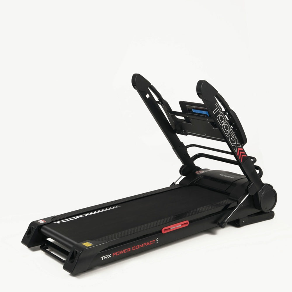 Trx-power Compact S Hrc Tapis Roulant Salvaspazio Inclinazione Elettrica Fascia Cardio Inclusa App Ready 3.0 Compatibile Iconsole + Kinomap E Zwift - Piano Corsa 132 X 47 Cm - Velocita' 20 Km/h - Peso Max Utente 135 Kg Toorx Tappeto Elettrico Palestra