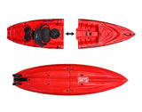 kayak divisibile Split 1 Fishing Big Mama kayak, canoa modulare, si monta in 30 secondi, con 2 portacanne (rosso)