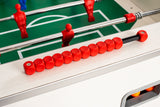 Calciobalilla G 500 Weatherproof bianco con Aste Uscenti piano gioco in vetro Garlando con in omaggio 50 Palline + Copertina Impermeabile + piedini