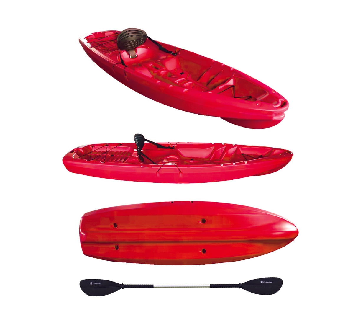 GIL 2.0 BIG MAMA START - canoa da 254 cm + seggiolino + pagaia - ROSSO
