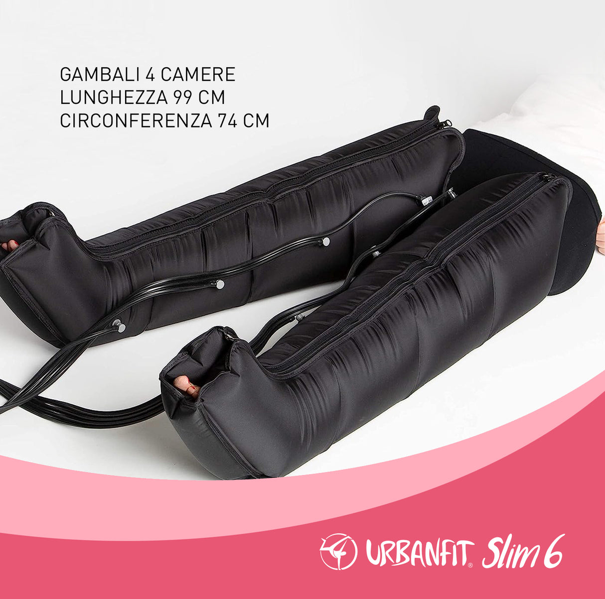 Pressomassaggio Slim 5 Apparecchio Pressoterapia Con 5 Programmi + 2 Gambali + Fascia Addominali/glutei + 2 bracciali Con Telecomando - Apparecchio Pressomassaggio URBAN FIT