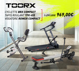 Kit palestra casa 3 macchine Cyclette Toorx BRX COMPACT, Tapis Roulant Everfit TFK455, Vogatore toorx ROWER COMPACT