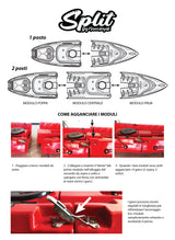 kayak componibile Split 1 Big Mama kayak, canoa modulare, si monta in 30 secondi ( giallo)