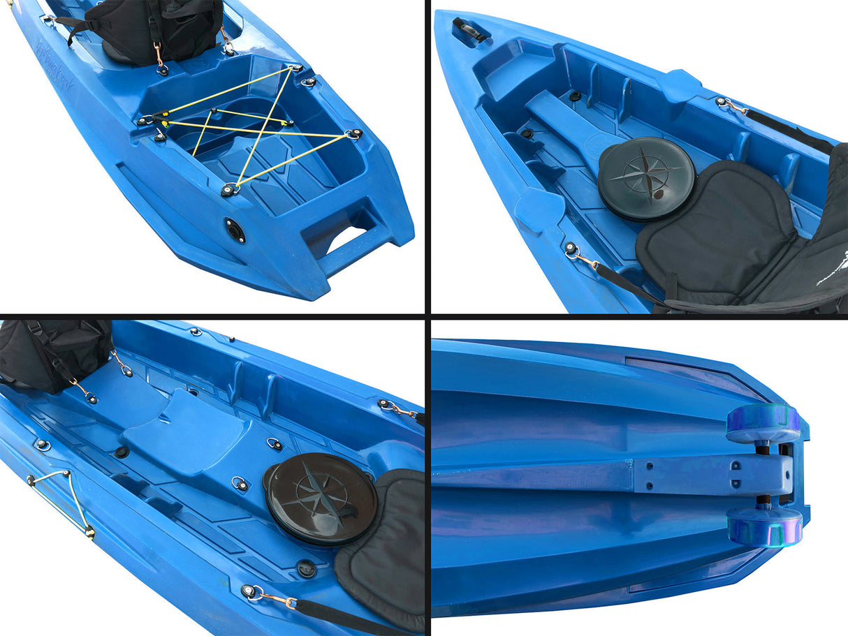 Kayak due posti Mojito Big mama kayak - canoa 380 cm - 2 posti adulti + 1 posto bambino + 2 gavoni + 2 ruote integrate + 2 pagaie + 2 seggiolini - BIANCO